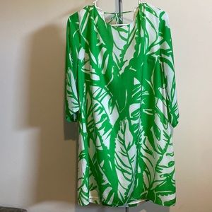 Lily Pulitzer neon green palm leaf dress